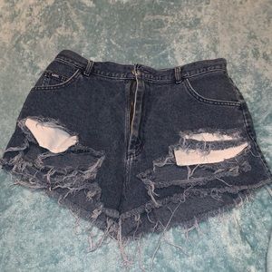 High Waisted Shorts Distressed & Ripped